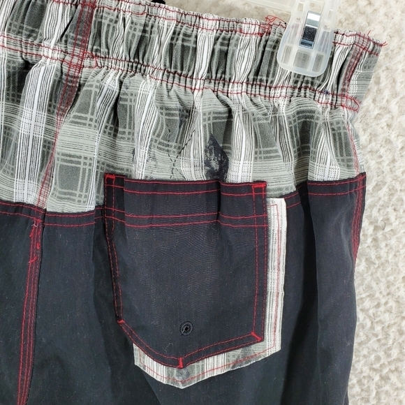 Gecko Hawaii Trunks Shorts Men M Black Gray Mesh Lined Skull Eagle 28x10.5 - Picture 6 of 12